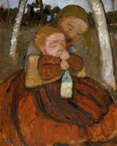 Girl with a Baby under Birches by Paula Modersohn Becker